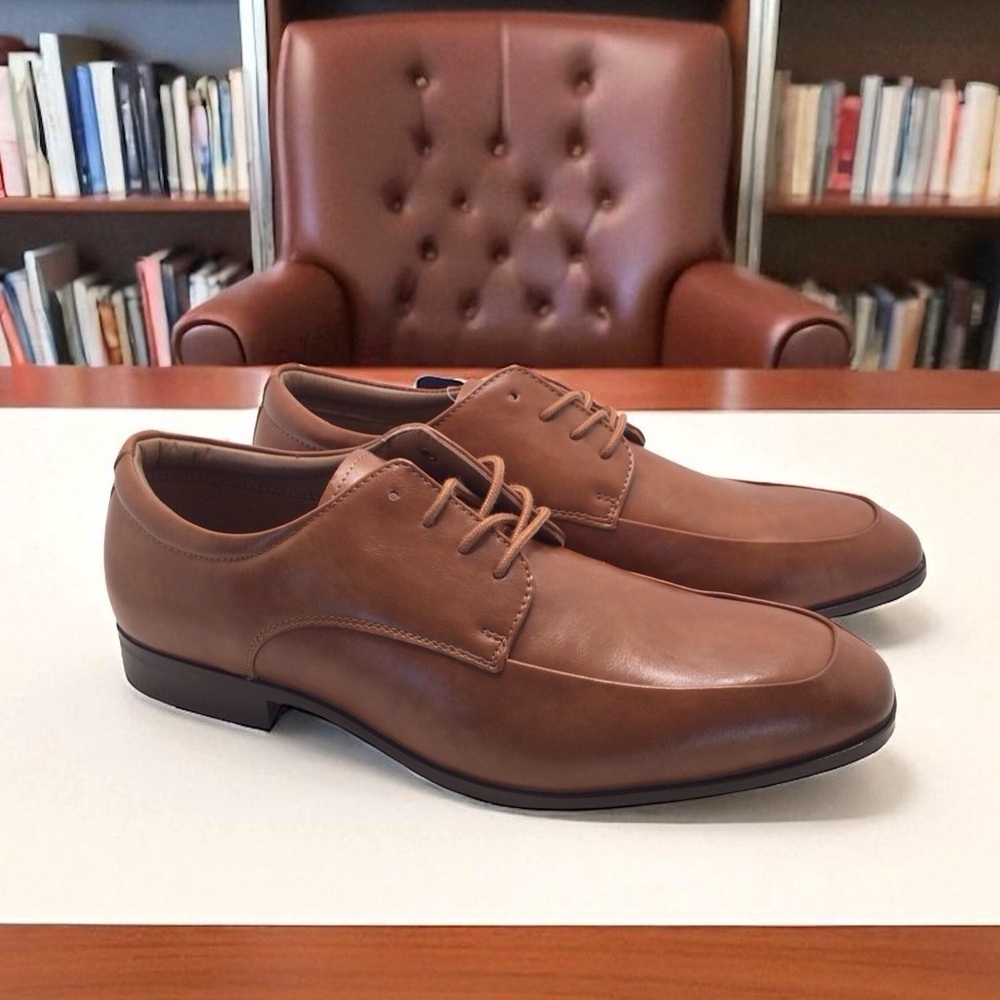 George Men’s Tommy Lace Up Dress Oxford Shoes- Brown Size 9